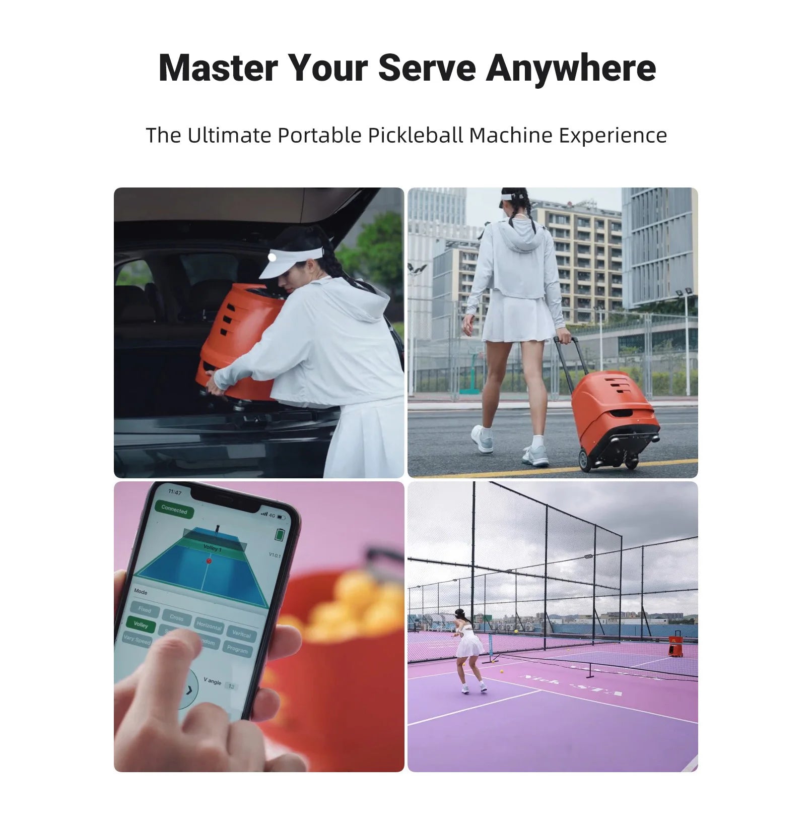 New Arrival Pickleball Ball Serve Machine With 100-Ball Capacity and APP Remote Control for Training Advanced Pickleball Machine